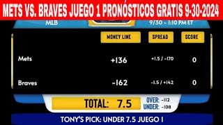 New York Mets vs Atlanta Braves Juego 1 9302024 Pronósticos GRATIS de la MLB para Hoy [upl. by Atined889]