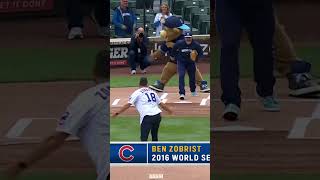 Ben Zobrist Throws the First Pitch [upl. by Attenborough]