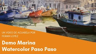 Acuarela Luarca Marina Paso a paso [upl. by Ashlee]