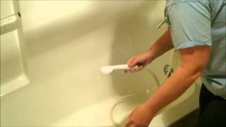 Bathroom Cleaning a Fiberglass ShowerTub [upl. by Nagiam497]