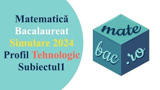 Simulare 2024 Tehnologic  Subiectul 1  Bac Matematica  M3  Rezolvare cu barem [upl. by Prud90]