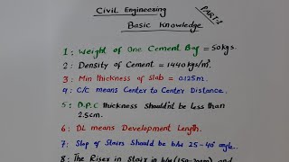 Civil Engineering Basic Knowledge part 1 [upl. by Stevens]