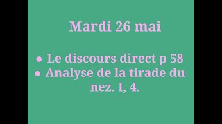 2605 Le discours direct Analyse de lActe I scène 4 la tirade du nez [upl. by Susanetta204]