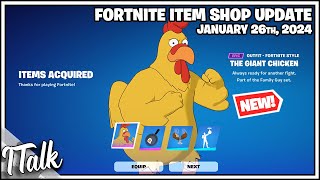 NEW THE GIANT CHICKEN FROM FAMILY GUY Fortnite Item Shop January 26th 2024 [upl. by Akvir]