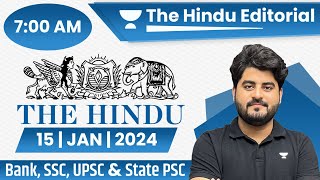 15 Jan 2024  The Hindu Analysis  The Hindu Editorial  Editorial by Vishal sir  Bank  SSC  UPSC [upl. by Johnath]