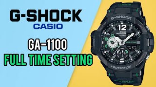 How To Setting Time Casio GShock GA1100 World Time Setting Watch [upl. by Claud]