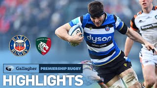 Bath v Leicester  HIGHLIGHTS  Narrow Victory in Spirited Win  Premiership 202122 [upl. by Adelaide]