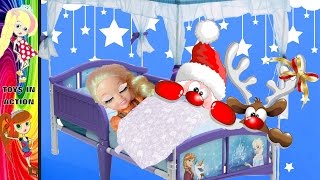 Anna and Elsa Toddlers Christmas Eve Wont go to Bed  3 Santa Visits Gifts  Cant sleep  Dolls [upl. by Alleyn]