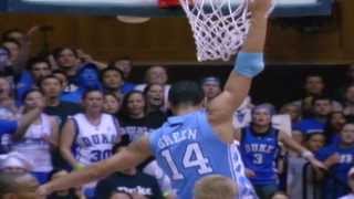 Carolina Basketball Danny Green Dunks on Paulus at Duke 2008 [upl. by Shaughn]