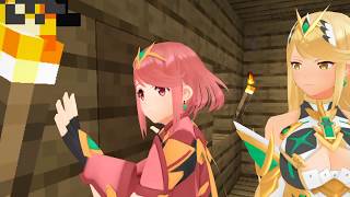 MMD  Xenoblade Chronicles 2 Pyra and Mythra play Minecraft [upl. by Aiekal]