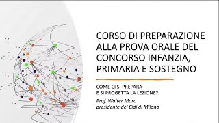 Corso per la Prova Orale del Concorso Infanzia Primaria e Sostegno [upl. by Pernas]