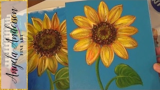 Sunflower Painting Tutorial  Free Easy Acrylic Painting Lesson for Beginners  How to Paint Flowers [upl. by Akcirred]