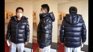 Moncler Maya Down Jacket Night Blue Try On Review [upl. by Llywellyn]