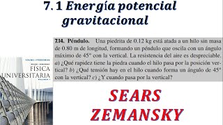 EJERCICIO 714 Energía potencial gravitacional  SEARS ZEMANSKY [upl. by Leikeze]