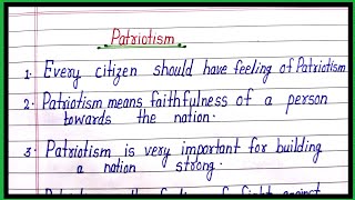 10 lines on patriotism in englishessay on patriotism in englishpatriotism essay [upl. by Eugenle]