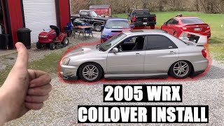 2005 Subaru Wrx Raceland Coilover Install ITS SLAMMED [upl. by Sybil]