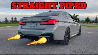 LOUDEST CAR ON EARTH STRAIGHT PIPED BMW M5 COMPETITION [upl. by Wolsniw898]