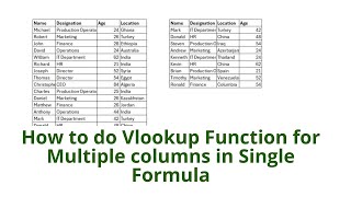 How to do Vlookup Formula for Multiple Columns in Single Formula [upl. by Channing]