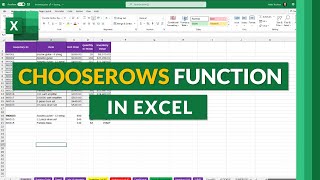 CHOOSEROWS function  One of the new Microsoft Excel functions for 2022 [upl. by Belicia]