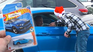 Surprising People With Matching Hot Wheels Cars For Christmas [upl. by Valenta]