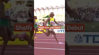 Shelly ann Fraser Pryce 100m Debut trackandfield athlete athletics sprintworldwide shorts [upl. by Rramahs]