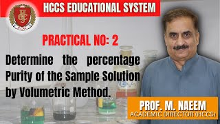 Determine the percentage Purity of the Sample Solution by Volumetric Method  Prof M Naeem [upl. by Pish]