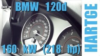 BMW 120d F20 Test Drive with HARTGE Engine Upgrade 80  180 kmh [upl. by Asilrac]