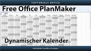 Dynamischen Kalender erstellen  Download Free Office PlanMaker [upl. by Trimmer]