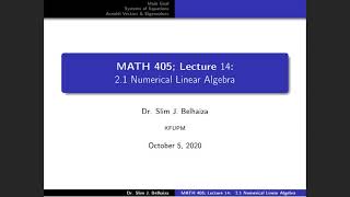 Lecture14 21 Krylov Subspace and Arnoldi Iteration Math405 Learning from Data [upl. by Ettenot30]