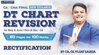 DT Chart Revision  Rectification  CA Final amp CMA Final  DT Marathon cafinaldt dt vijaysarda [upl. by Aicinoid]