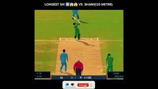 Longest Six 😱🤯 shami cricket realcricket24 ipl shorts [upl. by Jamin986]