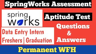 SpringWorks Assessment Test  SpringWorks Aptitude Questions SpringWorks Assessment Que amp Ans [upl. by Lowrie166]