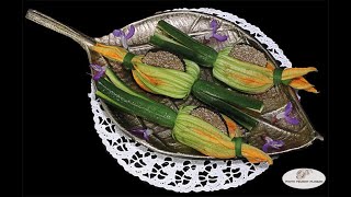 Fleurs de courgettes farcies au foie gras et à la truffe dété [upl. by Yruok37]