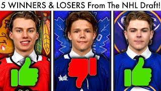 5 WINNERS amp LOSERS From The 2023 NHL Draft Top NHL ProspectsConnor Bedard Blackhawks Rankings [upl. by Yrrad519]