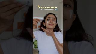 Fluid Sunscreens HIT or MISS👀  Affordable Fluid Sunscreens In India skincare skincaretips [upl. by Elak]