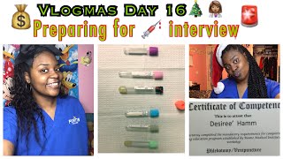 Vlogmas Day 16🎄 Top 10 phlebotomy interview questions  answers preparing for phlebotomy lifestyle [upl. by Nylitsirk]