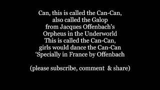 Can Can Cancan French kɑ̃kɑ̃ Lyrics Words Trending Sing Along Music song Offenbach Galop Orpheus [upl. by Ahsac]