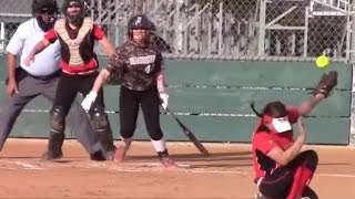 Firecracker Line Drive Takes Off Pitchers Head vs Fury  TCS Softball Tournament HemetEmily Burrow [upl. by Silevi]