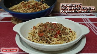 ESPAGUETTI CON CARNE MOLIDA ECONÓMICO muy Fácil y delicioso [upl. by Anai]