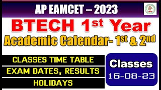 BTech 1st Year Academic Schedule Classes Exams Results Holidays [upl. by Bouley]