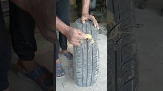 tubeless tyre repaircar tyre shortvideo tires tubeless [upl. by Yecats]