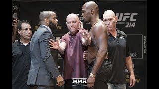 UFC 214 Daniel Cormier vs Jon Jones 2 Staredown  MMA Fighting [upl. by Adleme]