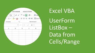 Excel UserForm  Fill ListBox With Data from Cells VBA [upl. by Waterman]