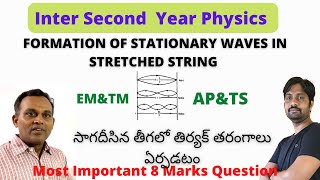 FORMATION OF STATIONARY WAVES IN STRETCHED STRING  సాగదీసిన తీగలో తిర్యక్ తరంగాలు ఏర్పడటం [upl. by Oemor690]