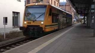 Ausfahrt ODEG VT 65090 Schwerin Hbf040114 [upl. by Siroved]