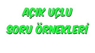 Açık Uçlu Soru Sistemi Açıklandı [upl. by Nishi]