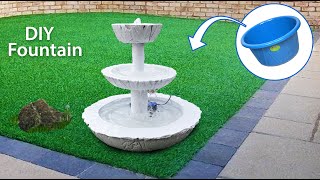 DIY Awesome Waterfall Fountain at Home using cement amp Other household stuff [upl. by Ansaev]