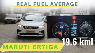 Maruti Ertiga Smart Hybrid  Real time fuel mileage test  Ertiga milage on highway [upl. by Odnala]