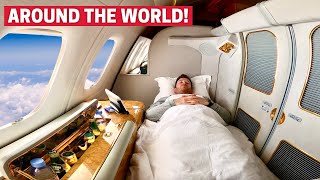 Flying First Class to Every Continent in 7 days [upl. by Nwahser]