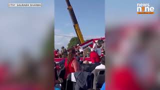 Trump Rally Shooting Eyewitness Video Shows Trump Moments After Shooting  News9 [upl. by Lytton756]